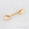 KITTY CAT RIBBON 316L SURGICAL STEEL NIPPLE RING